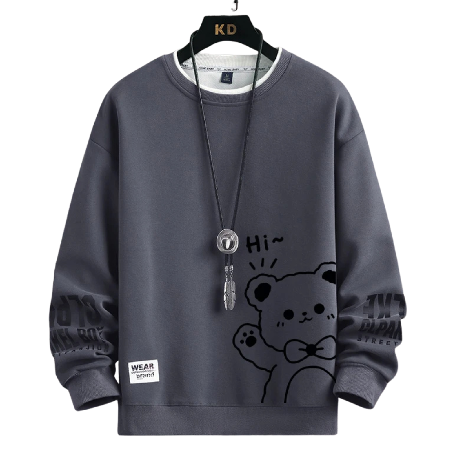 Men’s Japanese Tiger Sweatshirt Gray Front View – The Crew