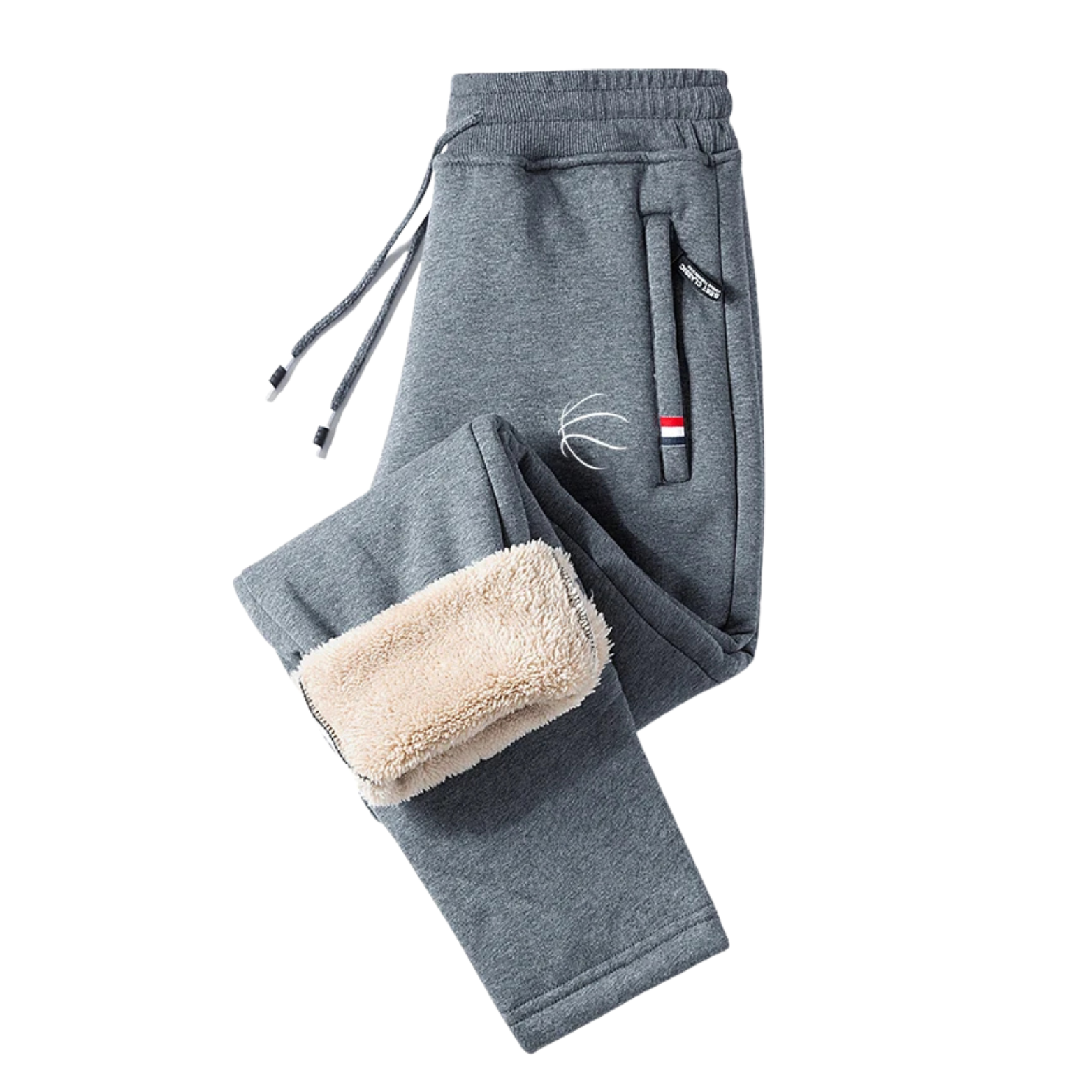 Light Grey Fleece Lined Cotton Winter Pants Men – The Crew