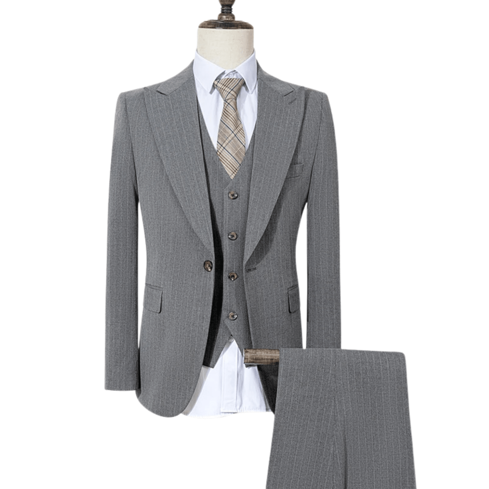 Men’s Classic Striped Suit – Elegant Business Style - The Crew