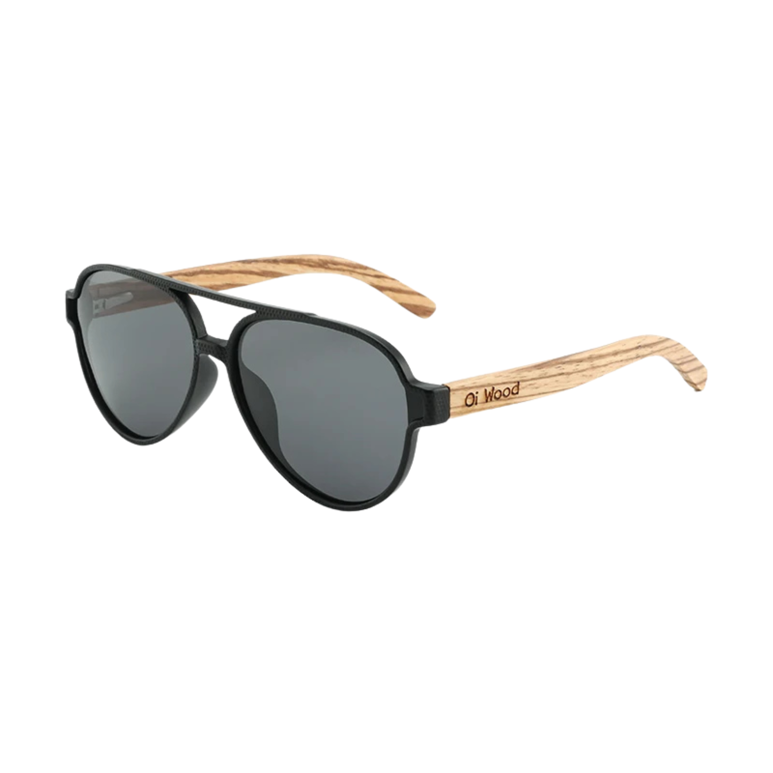 Wood polarized sunglasses black lens unisex – The Crew