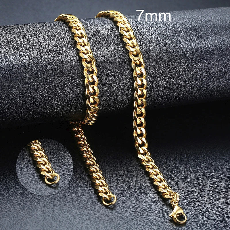 Gold Cuban chain 7mm thickness – The Crew