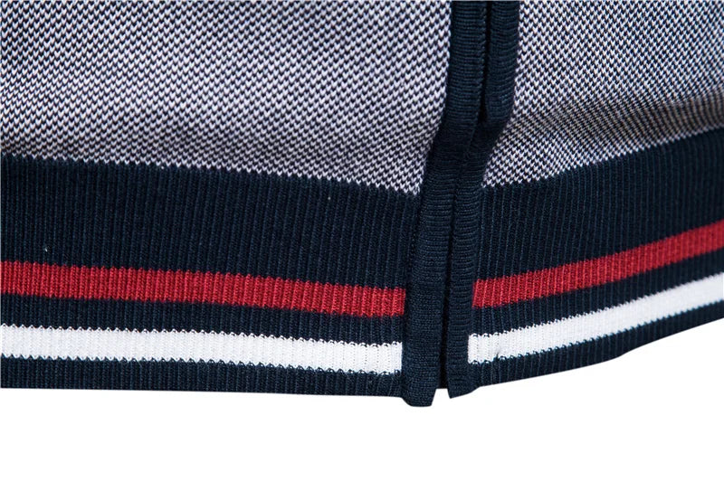 Striped ribbed hem detail cotton zip cardigan – The Crew