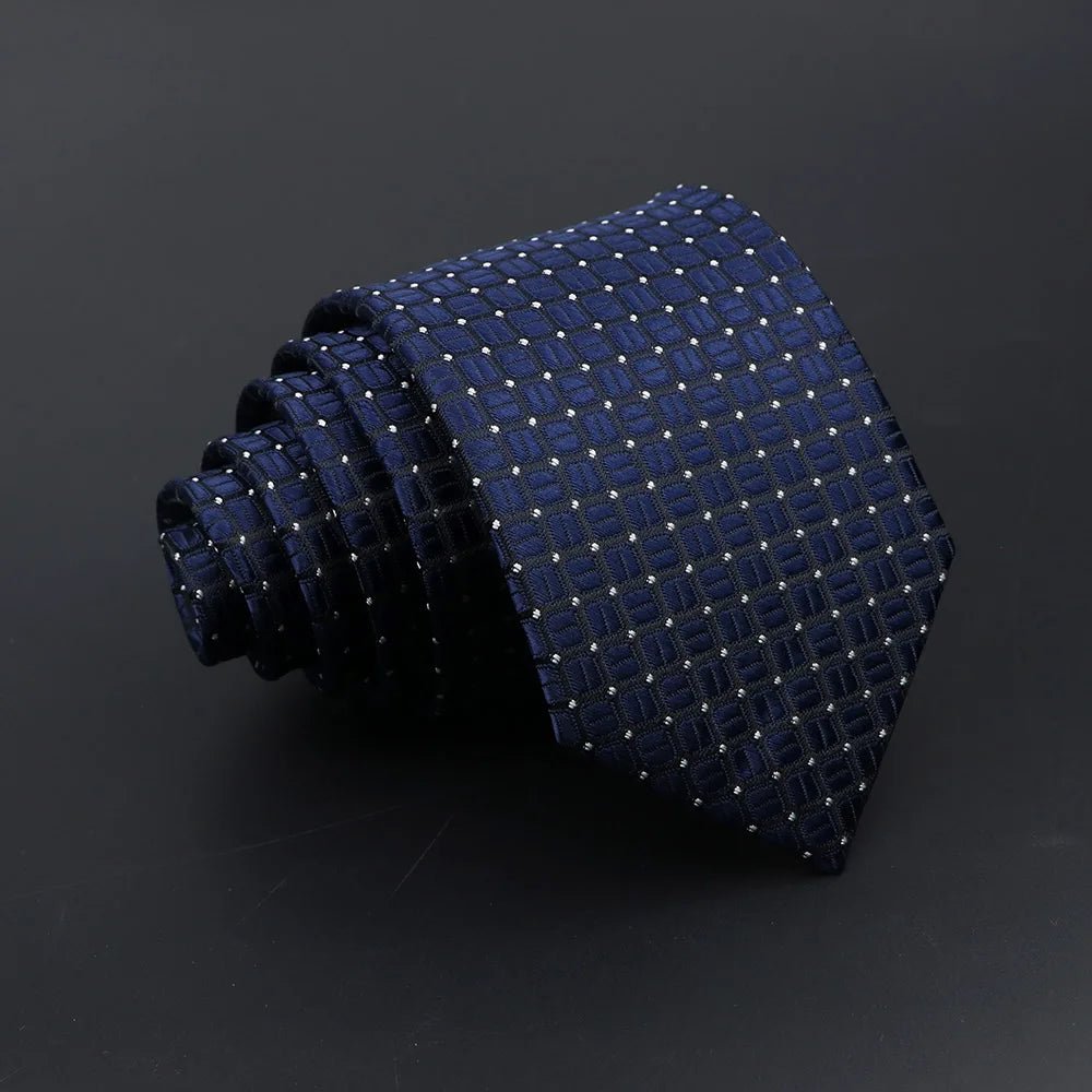 Men’s Classic Jacquard Tie 7cm Solid, Stripe & Plaid - The Crew