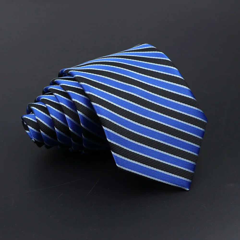 Men’s Classic Jacquard Tie 7cm Solid, Stripe & Plaid - The Crew