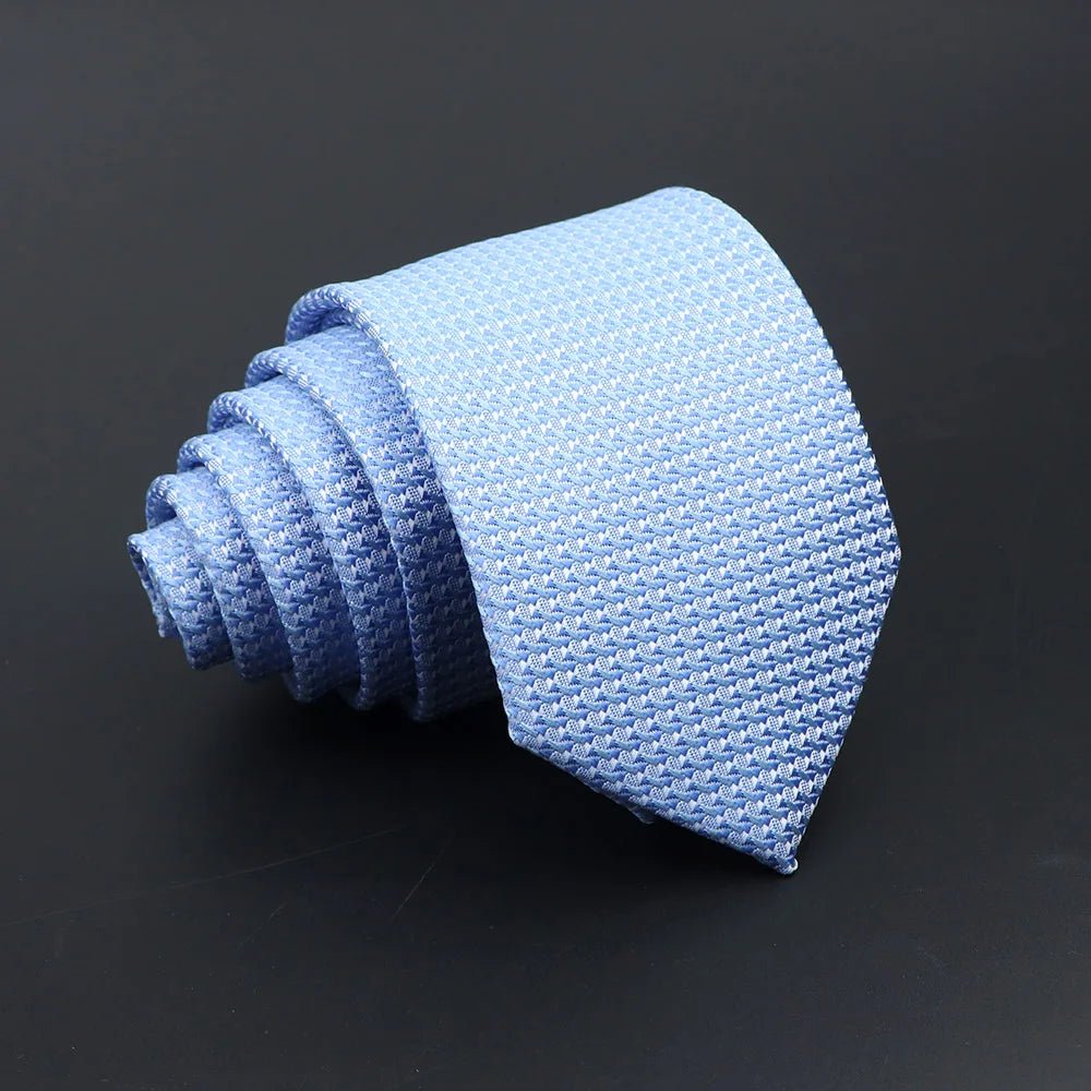 Men’s Classic Jacquard Tie 7cm Solid, Stripe & Plaid - The Crew