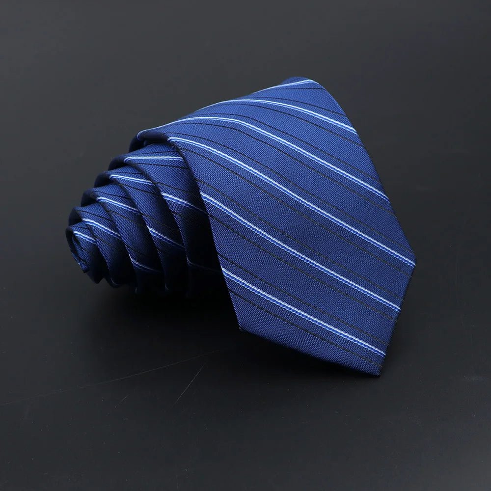 Men’s Classic Jacquard Tie 7cm Solid, Stripe & Plaid - The Crew