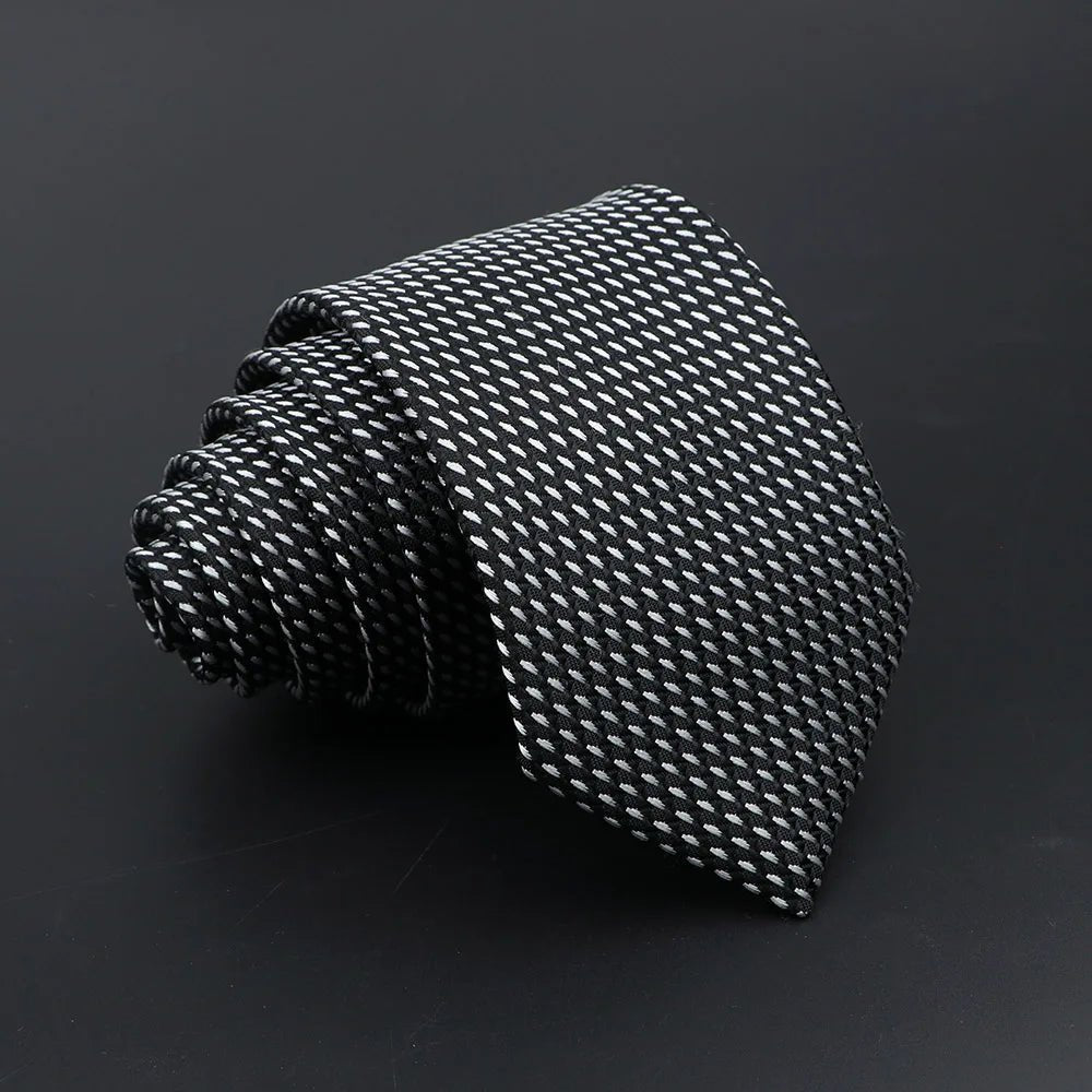 Men’s Classic Jacquard Tie 7cm Solid, Stripe & Plaid - The Crew