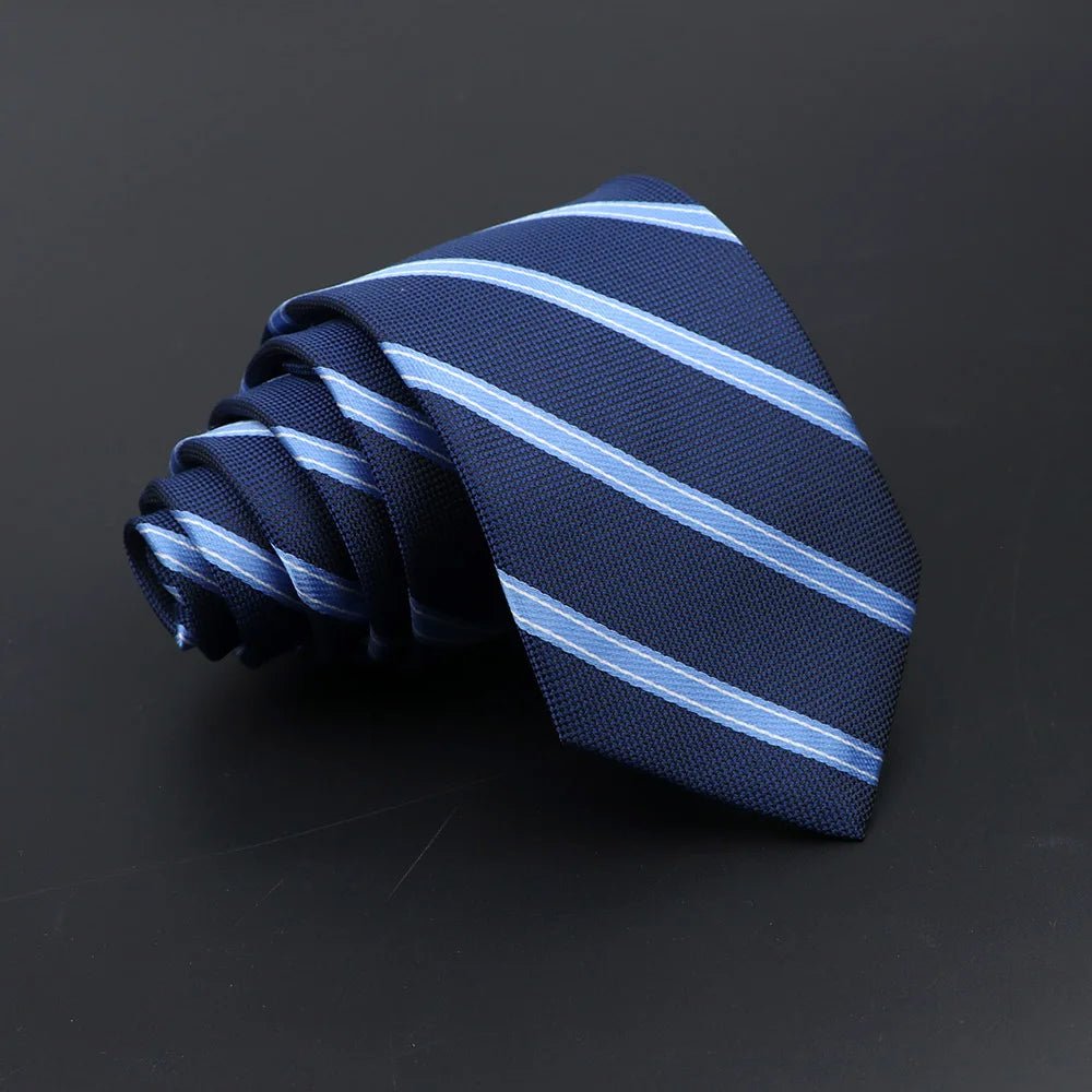 Men’s Classic Jacquard Tie 7cm Solid, Stripe & Plaid - The Crew