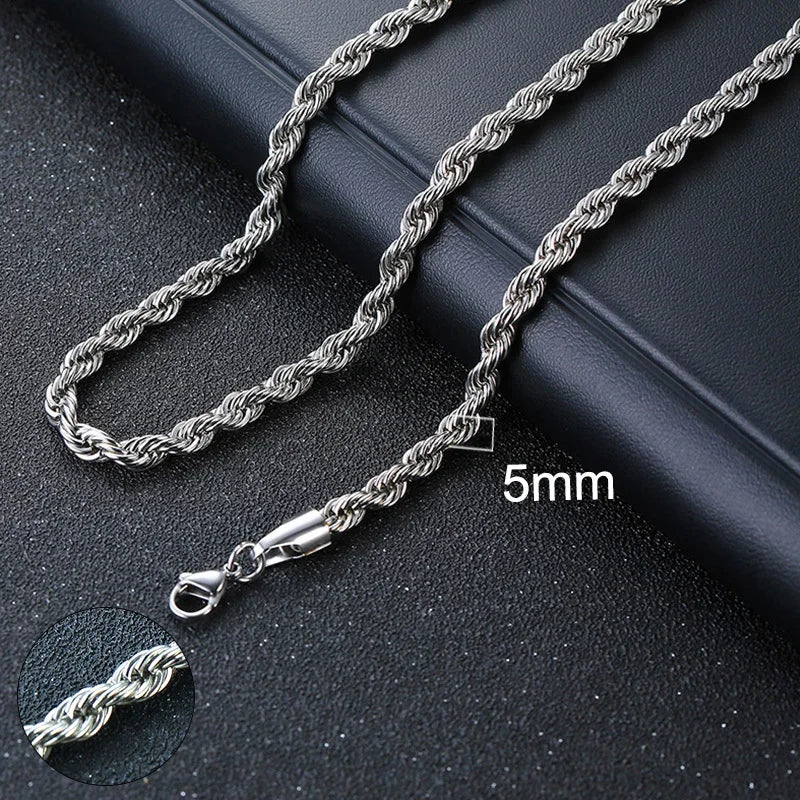 Silver Cuban chain 5mm thickness close-up – The Crew