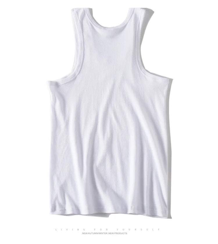 White cotton sleeveless tank top front – The Crew