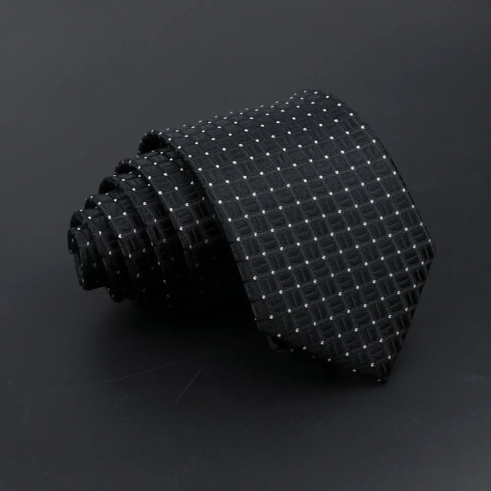 Men’s Classic Jacquard Tie 7cm Solid, Stripe & Plaid