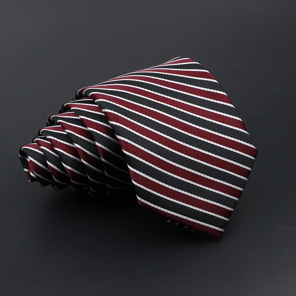 Men’s Classic Jacquard Tie 7cm Solid, Stripe & Plaid - The Crew