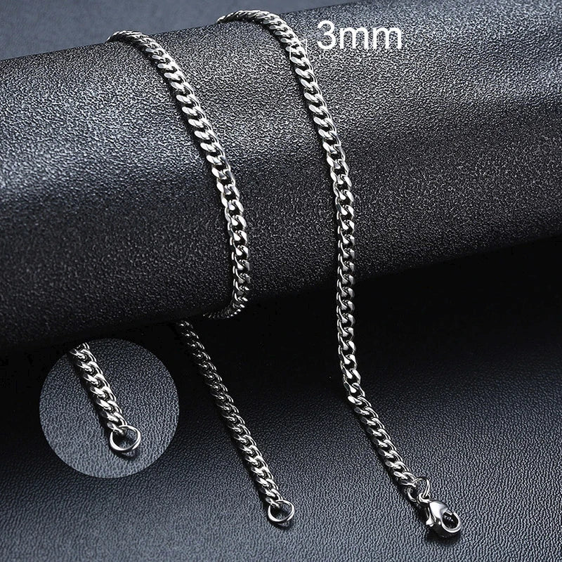 Silver Cuban chain 4mm thickness – The Crew