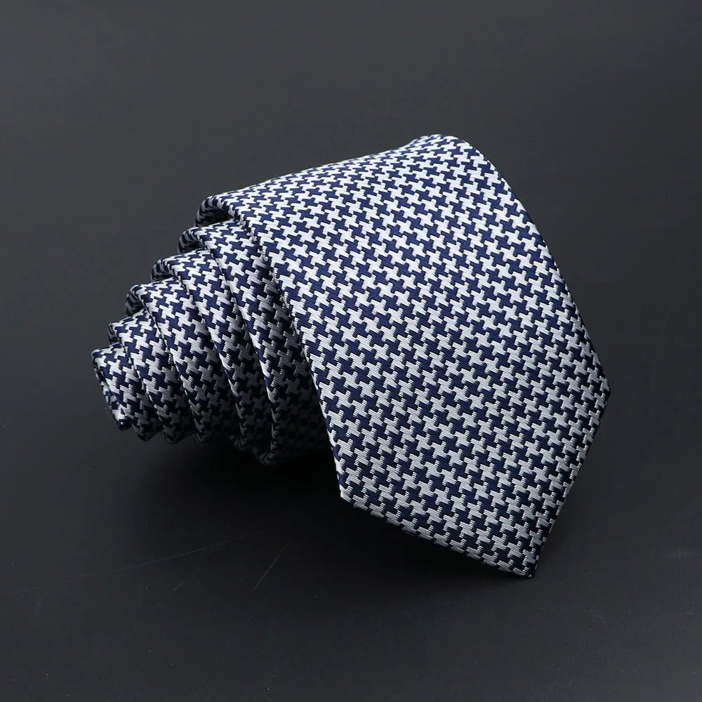 Men’s Classic Jacquard Tie 7cm Solid, Stripe & Plaid - The Crew