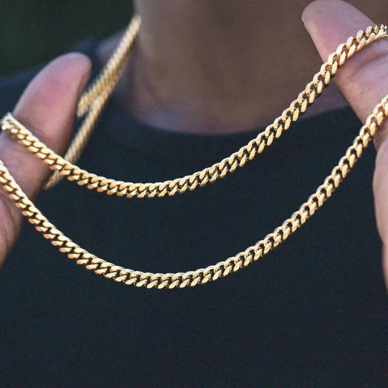 Unisex Cuban Chain Necklace – Stainless Steel & Stylish – The Crew