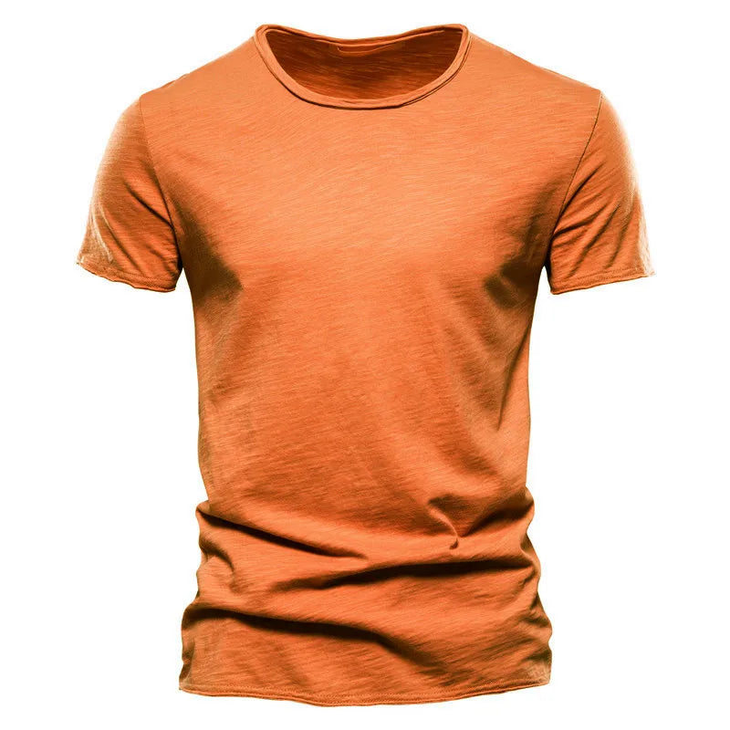 Orange breathable cotton T-shirt front – The Crew
