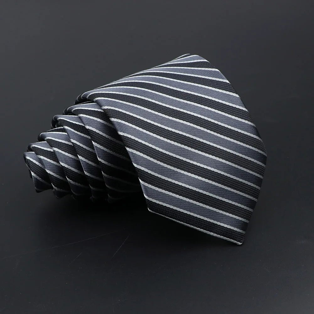 Men’s Classic Jacquard Tie 7cm Solid, Stripe & Plaid - The Crew