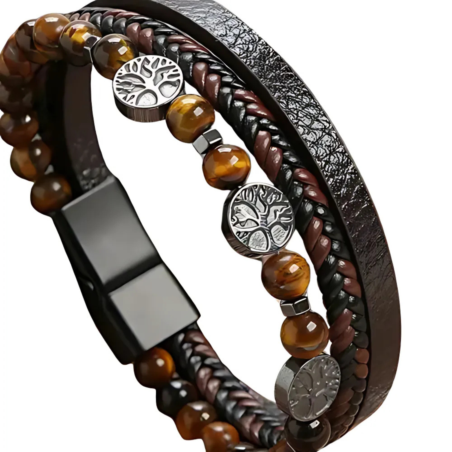 Classic Woven Leather Bracelet – Stylish & Durable – The Crew