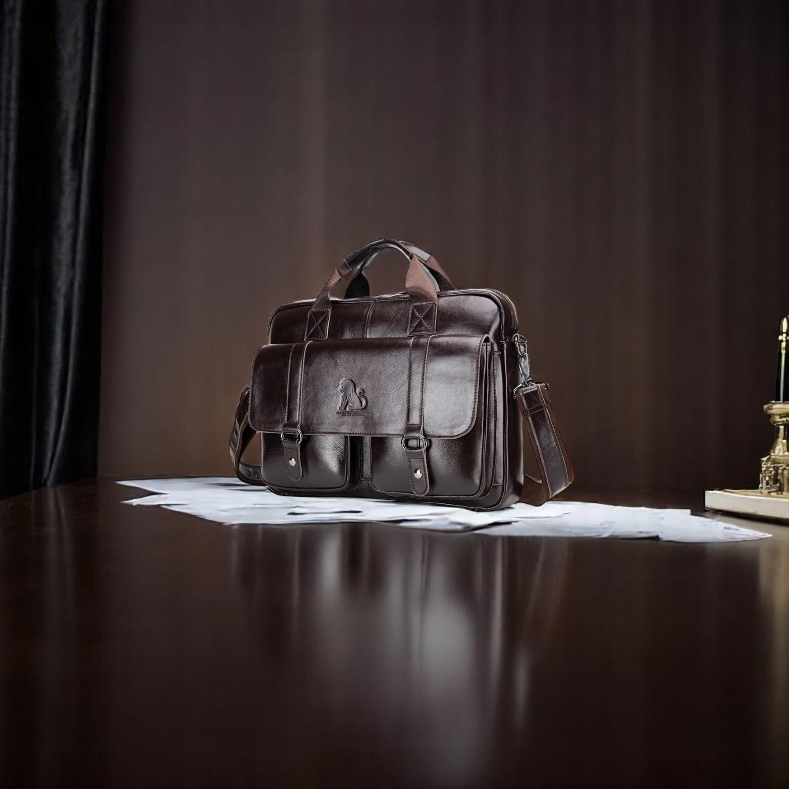 Men's Dominion Executive Premium Leather Briefcase