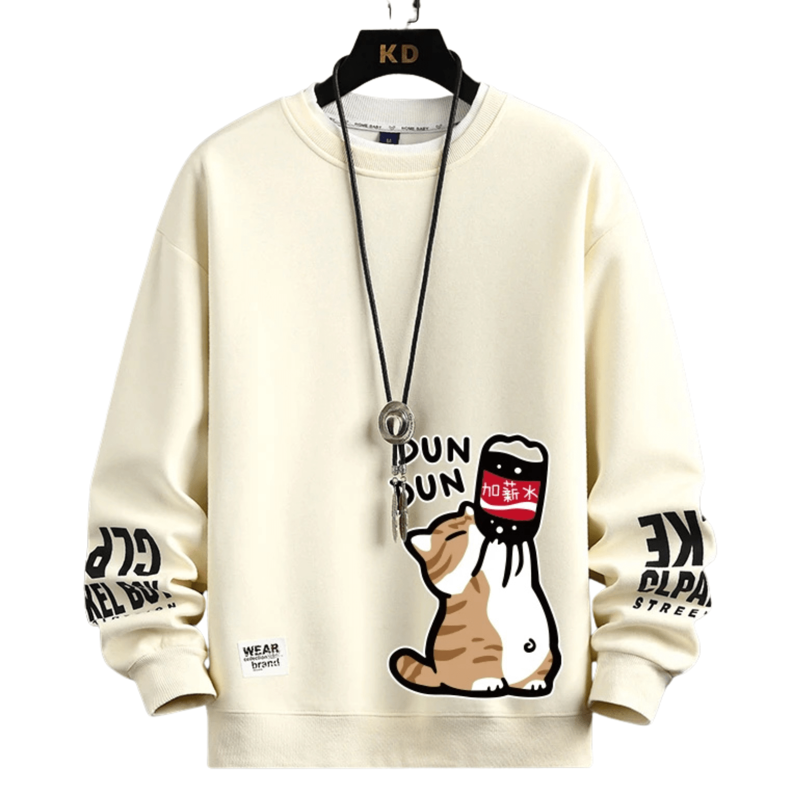 Cute Cat Oversized T-Shirt for Men Relaxed Graphic Tee - The Crew