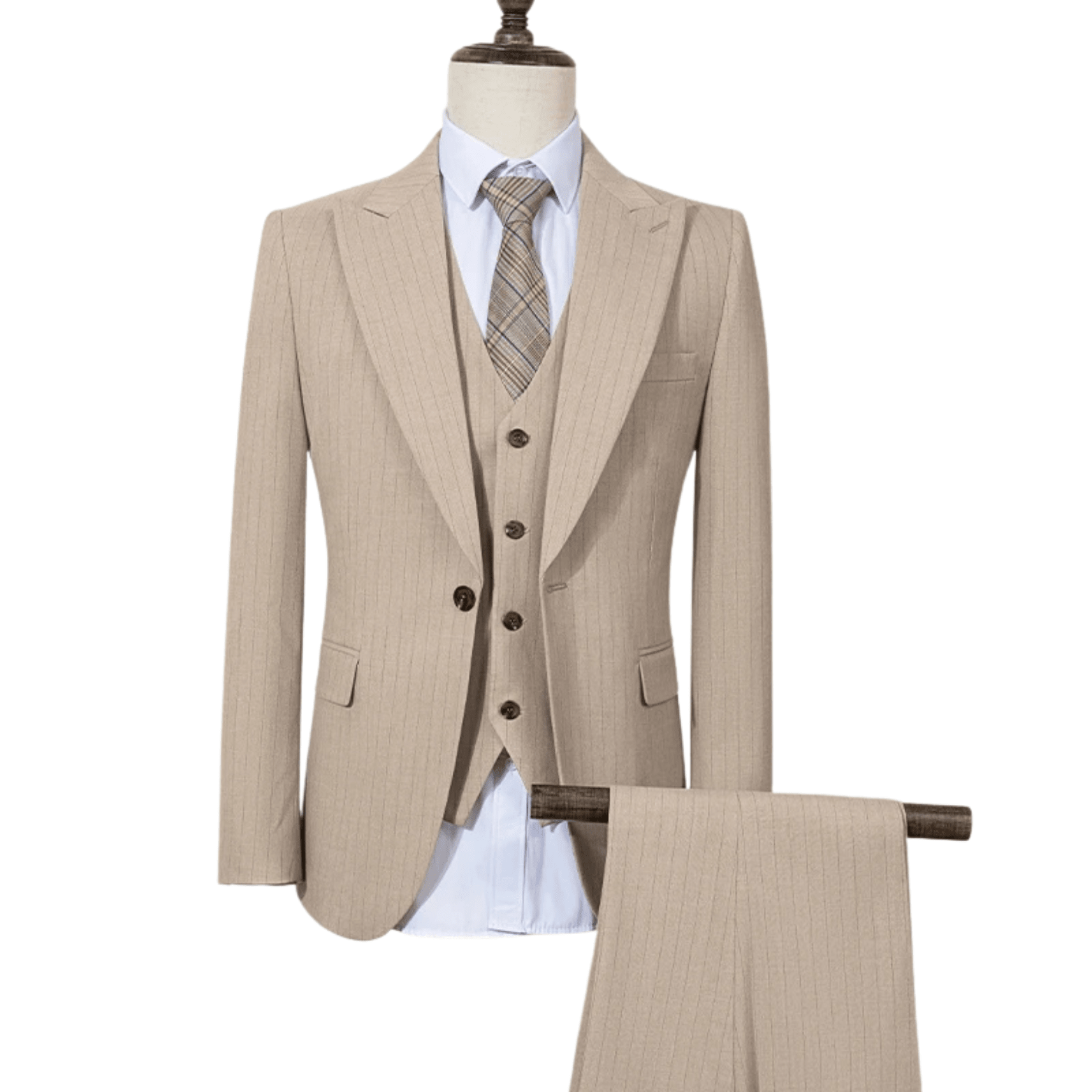 Men’s Classic Striped Suit – Elegant Business Style - The Crew