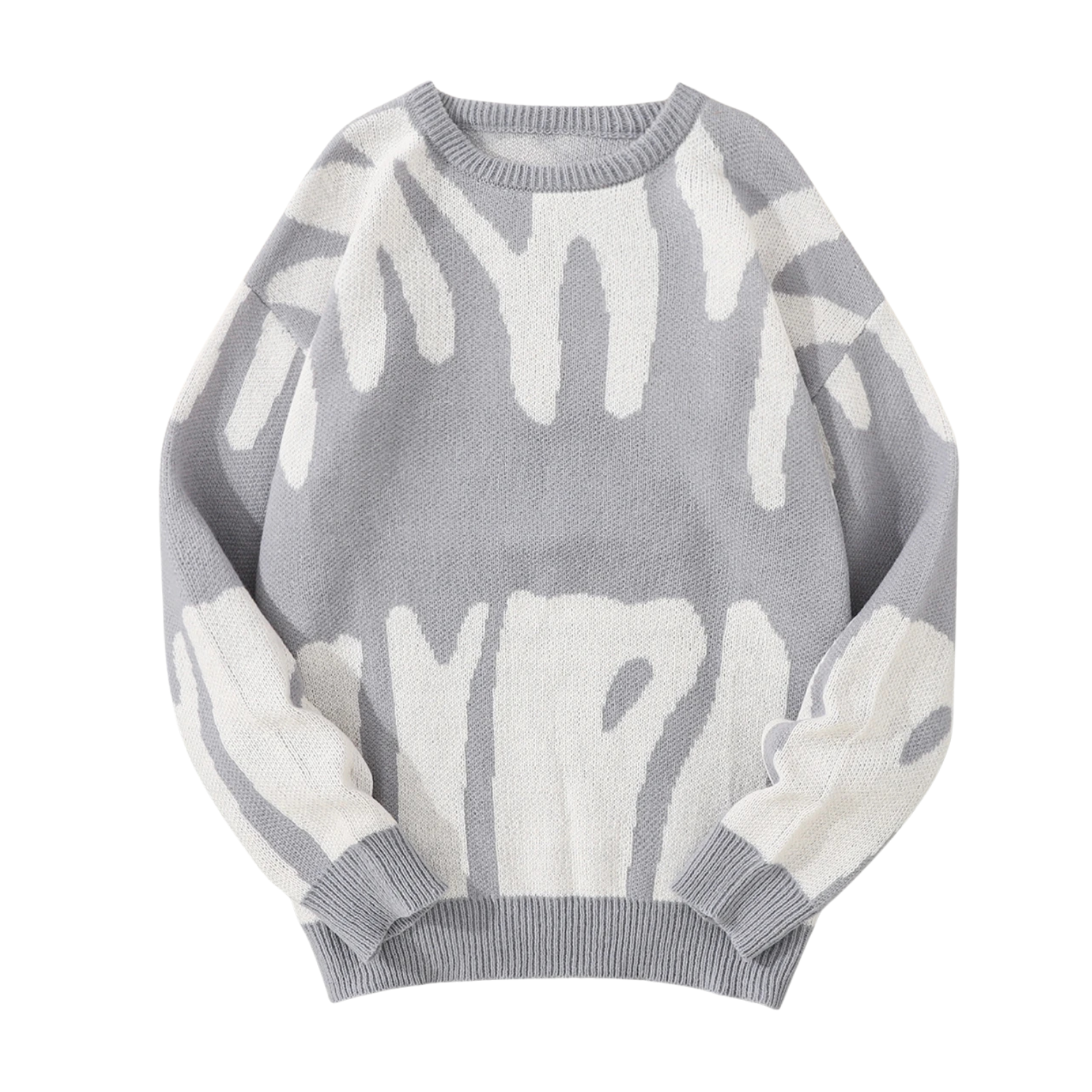 Light Grey Men’s Jacquard Knit Sweater – The Crew