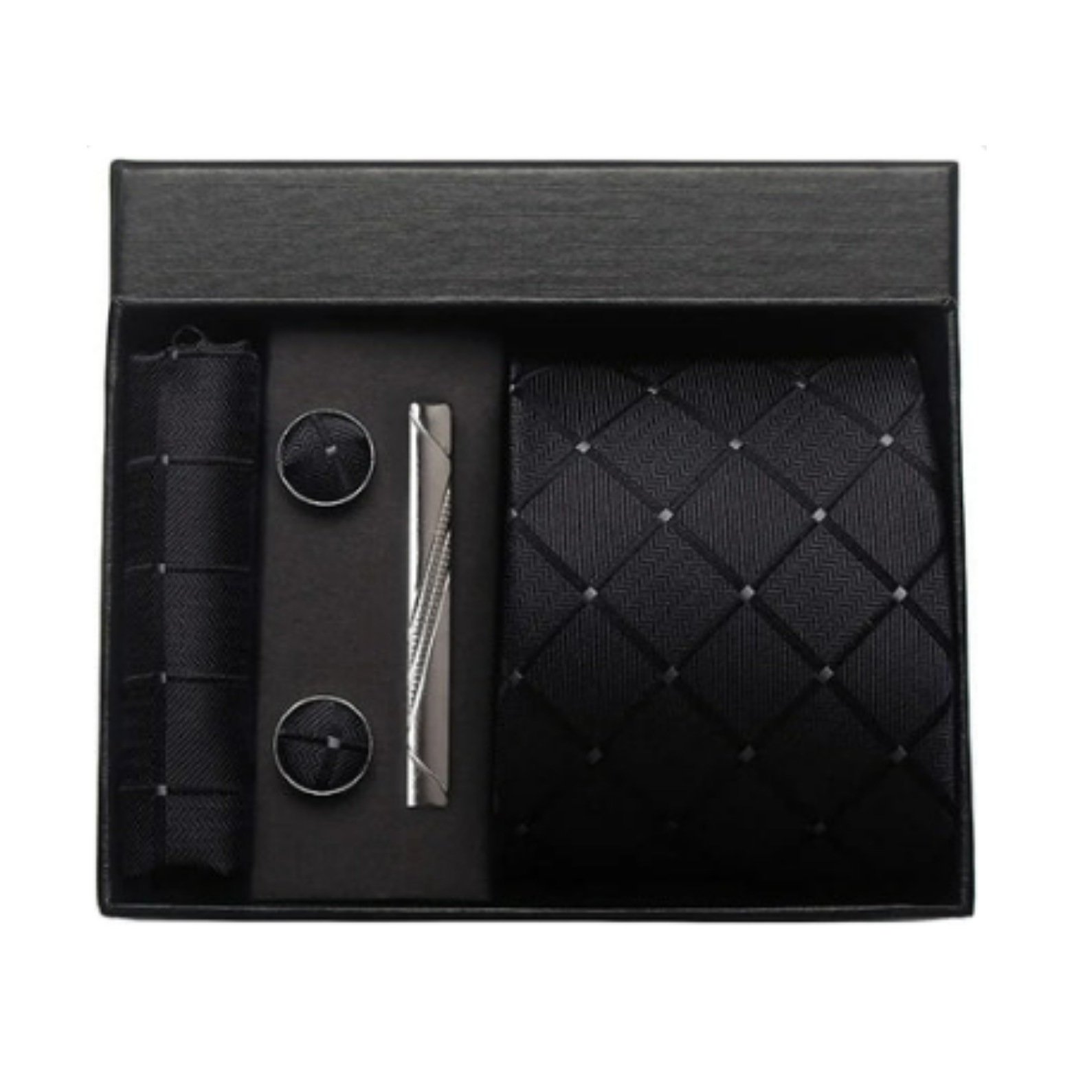 Men’s 100% Silk Tie Set with Cufflinks & Gift Box