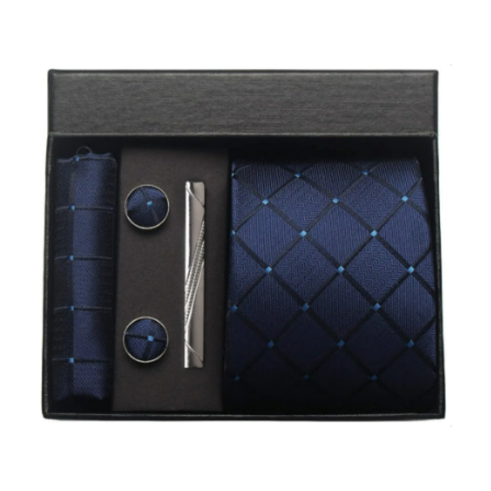 Men’s 100% Silk Tie Set with Cufflinks & Gift Box