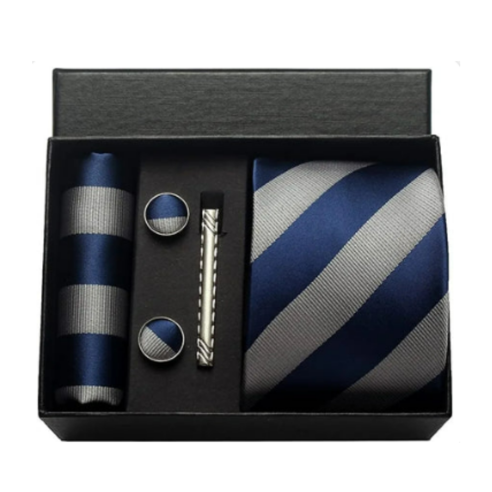 Navy and white striped tie gift box – The Crew