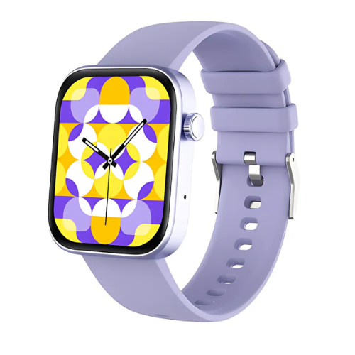 COLMI P71 Smartwatch Purple Silicone Band Front View – The Crew