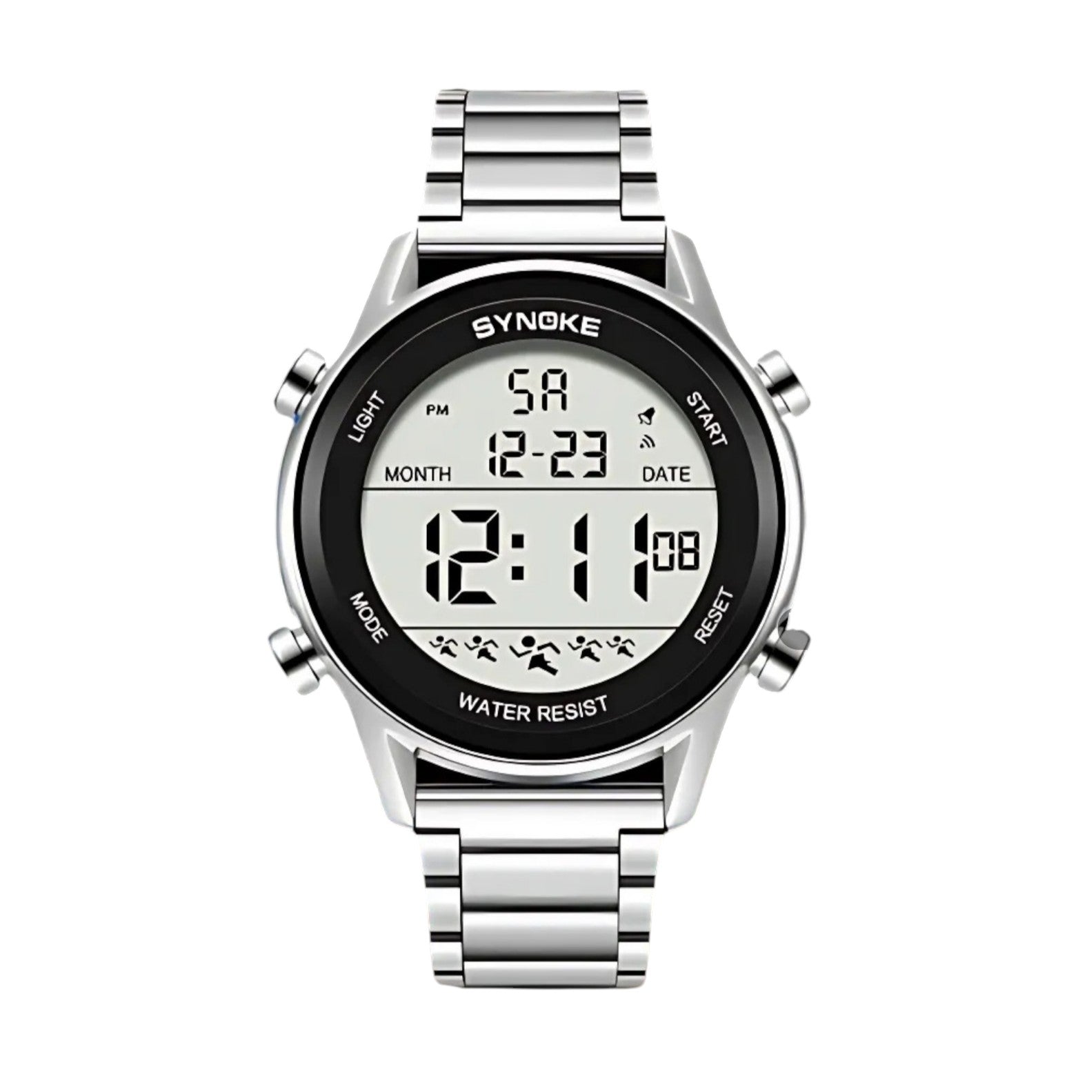 SYNOKE Stainless Steel Digital Sports Watch Full Body – The Crew