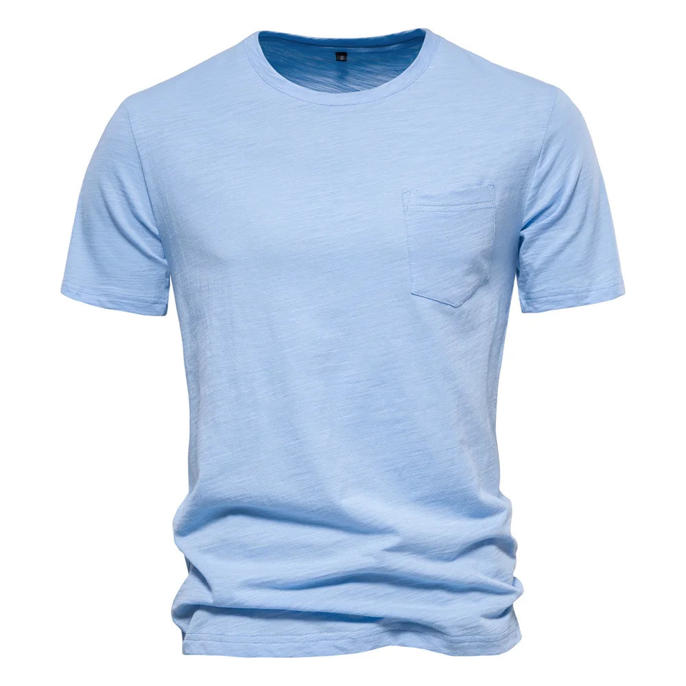 Light blue breathable cotton T-shirt – The Crew