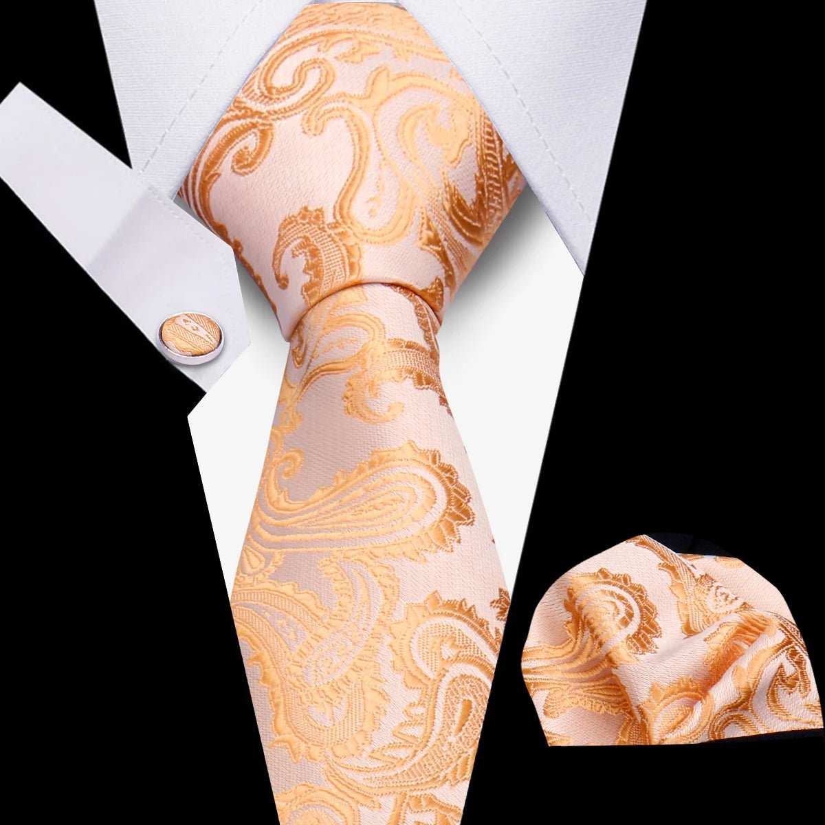 Men’s 3 - Piece Plaid Tie Set with Cufflinks & Hanky - The Crew