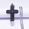 Stainless steel cross necklace large pendant display – The Crew