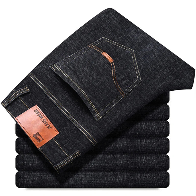 Men slim fit jeans black blue folded set – The Crew
