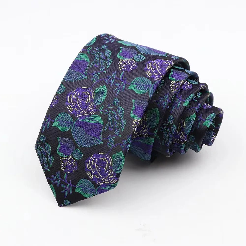Men’s 6cm Floral Slim Tie - The Crew