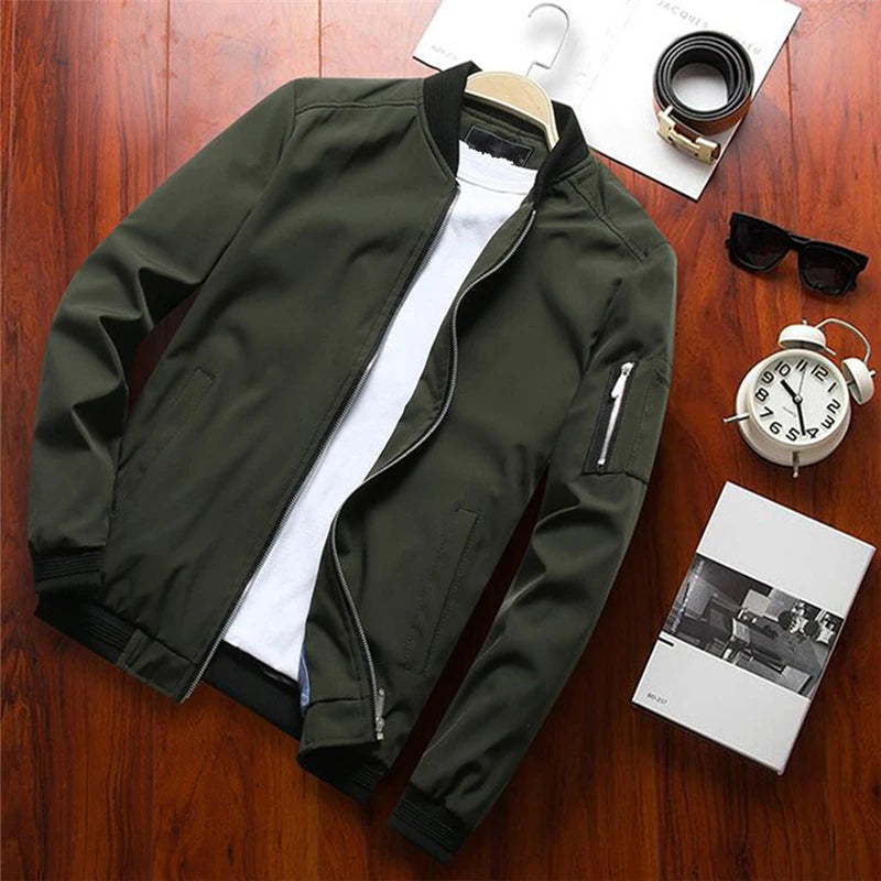 Olive Green Bomber Jacket Flat Lay Men – The Crew