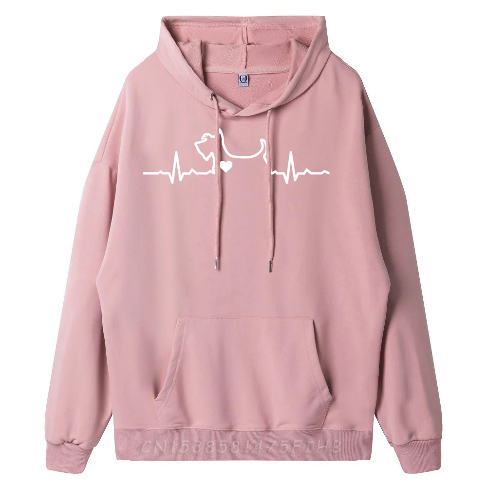Pink Scottie Dog Heartbeat Hoodie Men – The Crew
