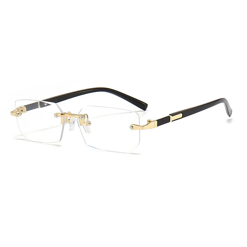 Men’s Rimless Square Sunglasses Clear Lens – The Crew