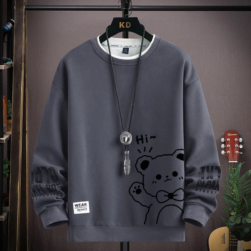 Men’s Japanese Tiger Sweatshirt Gray Color – The Crew