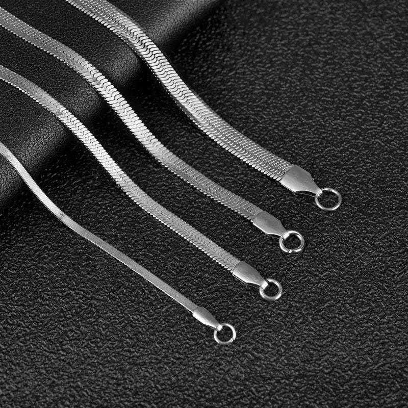 Stainless Steel Herringbone Necklace – Durable & Stylish – The Crew