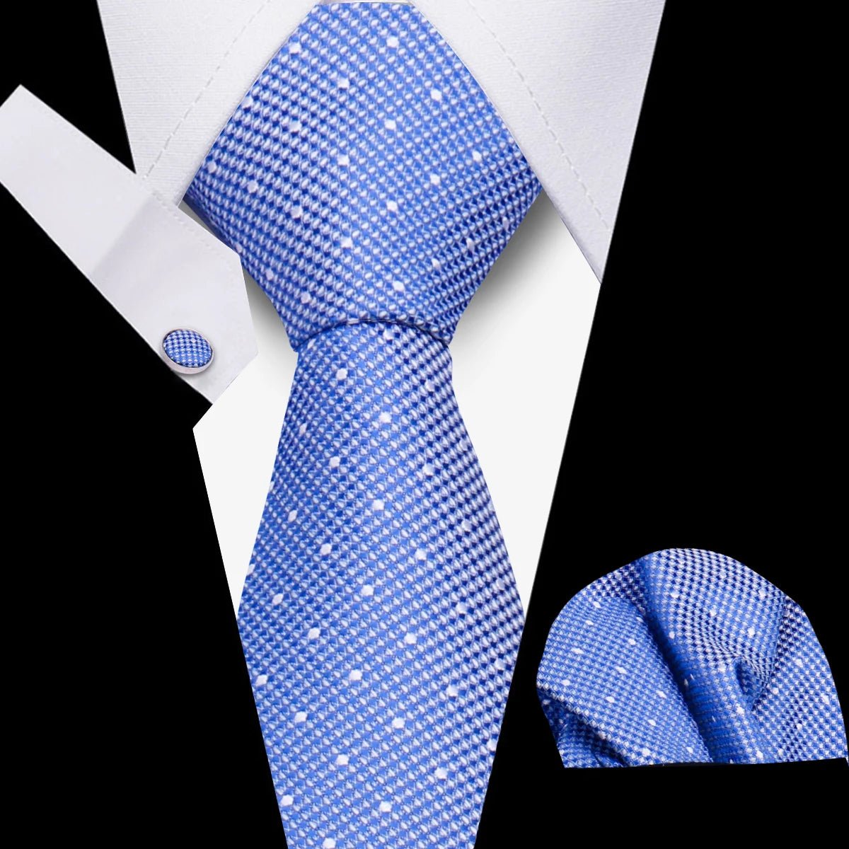 Men’s 3 - Piece Plaid Tie Set with Cufflinks & Hanky - The Crew