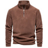 Brown Men’s Warm Fleece Jacket Quarter Zip – The Crew