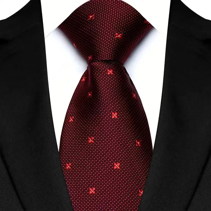 Men’s Burgundy Dotted Tie Premium – The Crew