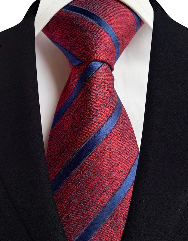 Men’s Red Blue Striped Tie Business – The Crew