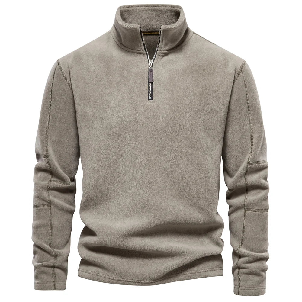 Dark Grey Men’s Fleece Jacket Casual – The Crew