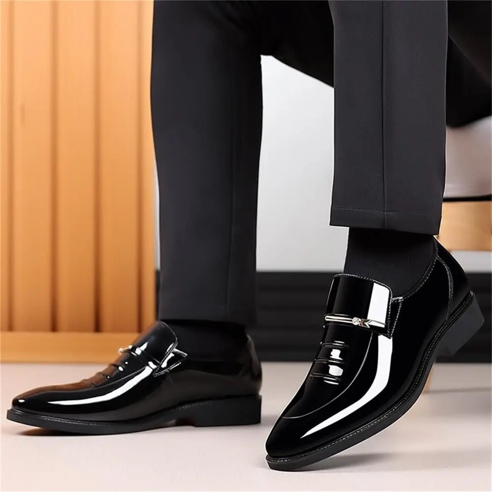 Men’s High Gloss Loafers – Sleek Slip - On Dress Shoes - The Crew