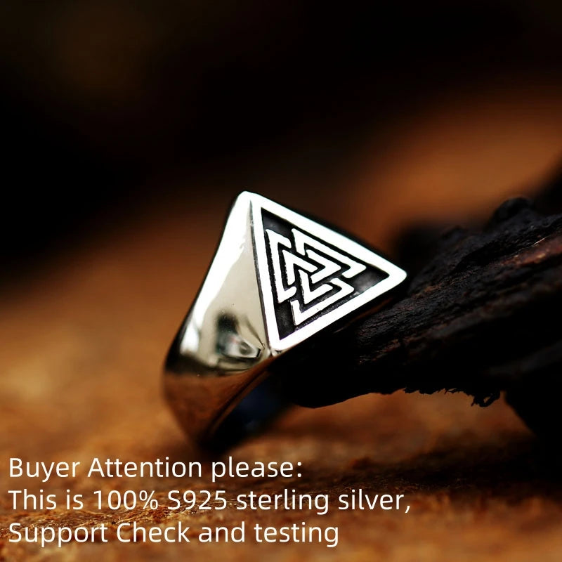 Unisex Nordic Protector S925 Silver Signet Ring
