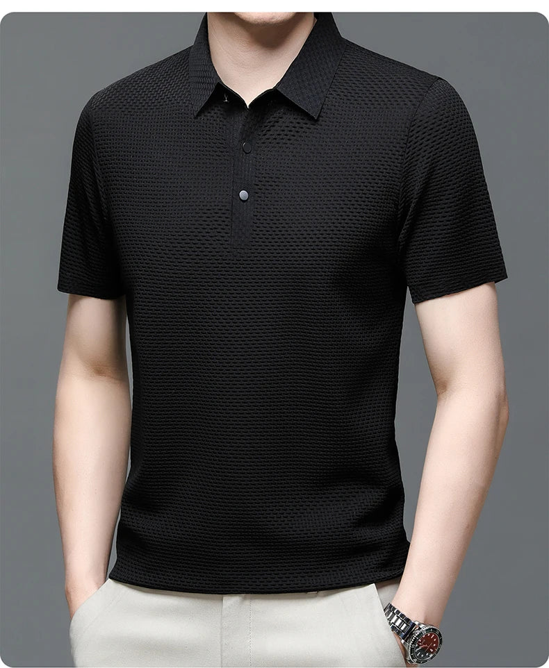 Men’s Solid Color Polo Shirt – Comfortable & Stylish – The Crew