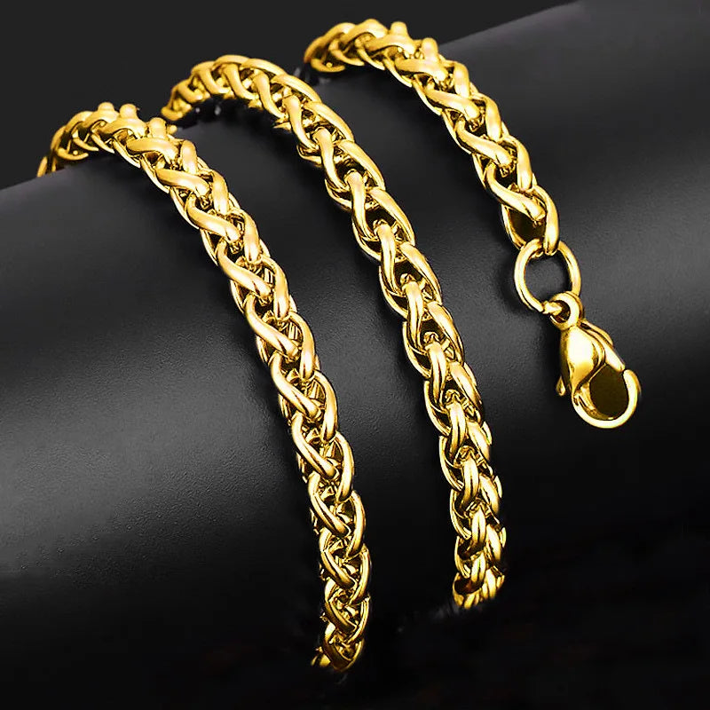Men's Titan Twist Stainless Steel Chain Necklace
